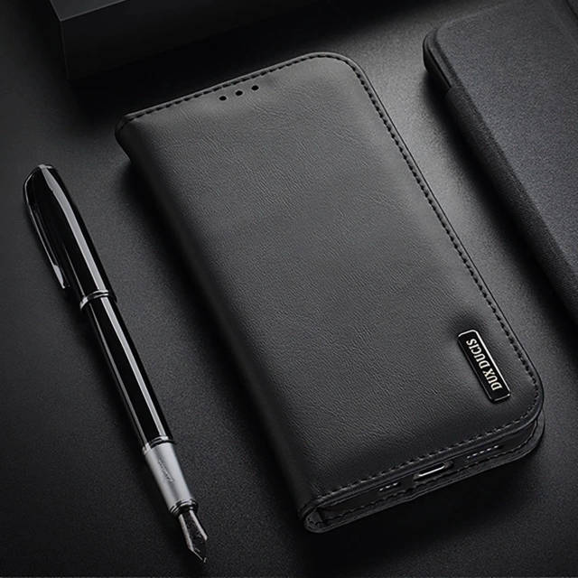 iPhone 16 Pro Dux Ducis Hivo Leather Case with RFID Black