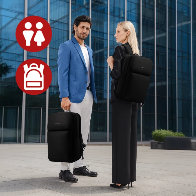 Bange Waterproof Backpack for Laptop 15.6" City Travel 45x30x16 cm for Work Airplane Men's Women's with USB Port Black