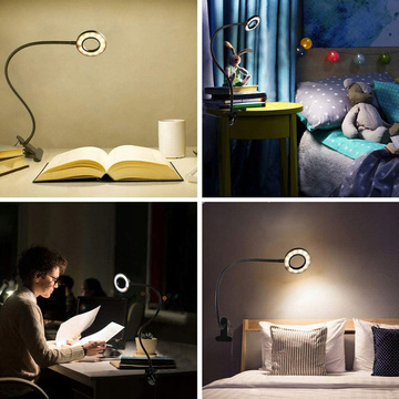 Lamp flexible ring lamp Alogy clip ring for desk flexible universal remote control USB Black