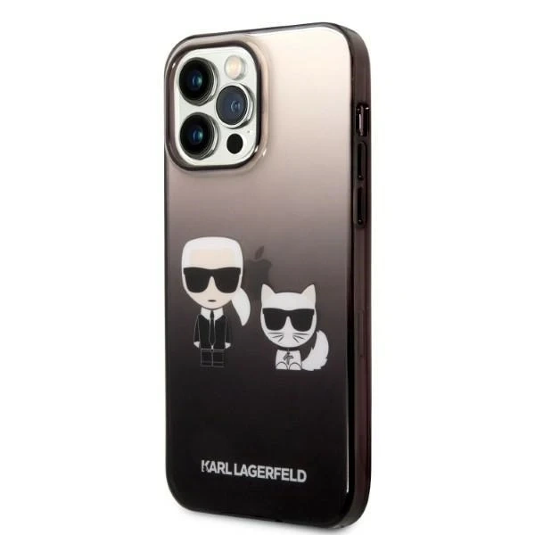 Ochranné pouzdro na telefon Karl Lagerfeld KLHCP14LTGKCK pro Apple iPhone 14 Pro 6.1" hardcase černá/černá Gradient Ikonik Karl