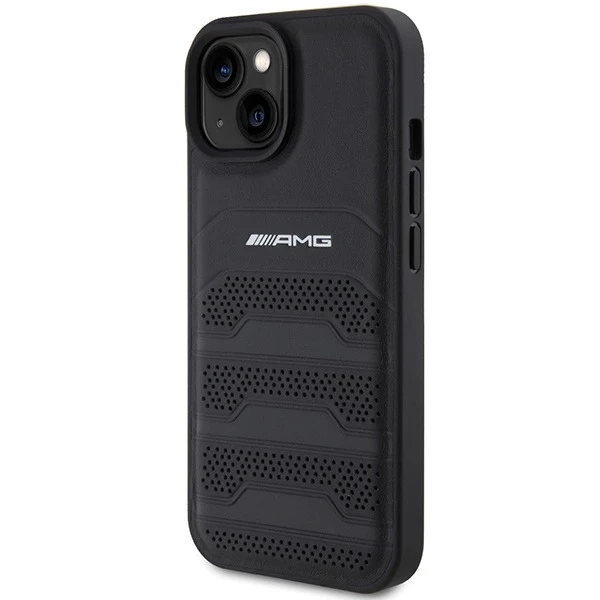iPhone 15 AMG Leather Debossed Lines Case