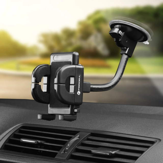 Forcell Regular 2in1 Autohalterung Gitter/Glasarm 17cm Schwarz