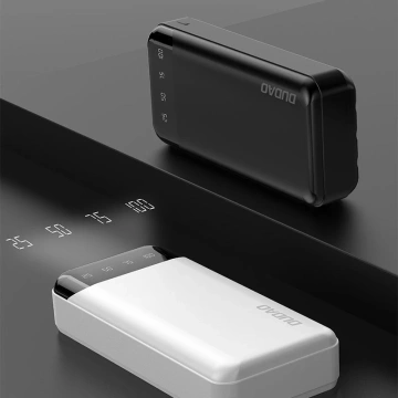 Dudao geräumige Powerbank mit 3 eingebauten Kabeln 20000mAh USB Type C Micro USB Lightning schwarz (Dudao K6Pro)