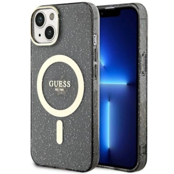 Etui Guess GUHMP14SHCMCGK do iPhone 14 6.1" hardcase Glitter Gold MagSafe