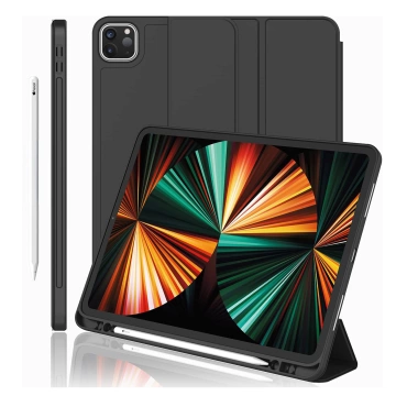 Alogy Book Cover Pencil Case Schutzhülle mit Stifthalter für Apple iPad Air 4 2020 / Air 5 2022 10,9 Zoll, Schwarz