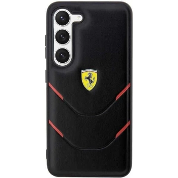 Ferrari Hülle für Samsung Galaxy S23 HardCase Hot Stamp Lines schwarz