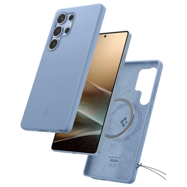 Чохол для Samsung Galaxy S25 Ultra Sapphire Blue Silicone Fit MagSafe Spigen