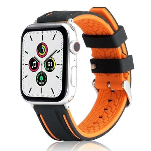 Beline Solid Silicone Smart Watch Strap for Apple Watch 42/44/45/49mm orange/black orange/black