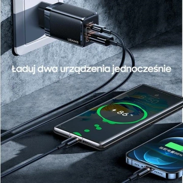 Zaťaženie USAMS. siete. T41 USB-C USB GaN 47W PD QC (iba hlava) Rýchle nabíjanie biela/biela CC137TC02 (US-CC137)
