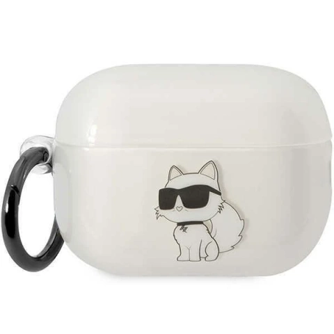 Ochranné puzdro na slúchadlá Karl Lagerfeld KLAP2HNCHTCT pre Apple AirPods Pro 2 kryt priehľadný Ikonik Choupette