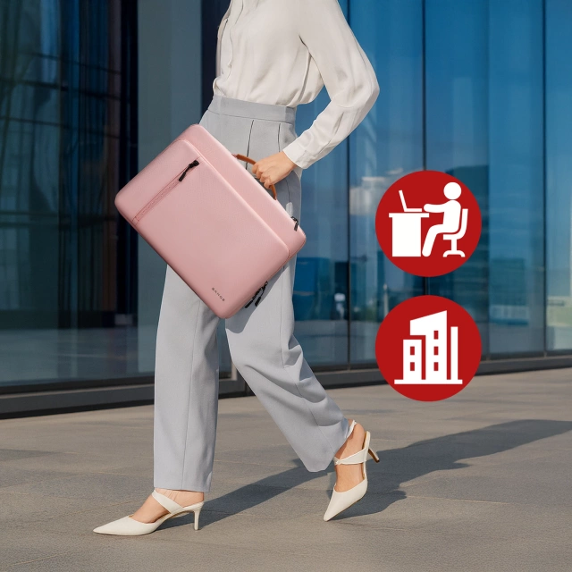 Bange wasserdichte Laptoptasche für Laptops bis 15,6 Zoll – geräumig und komfortabel, robust und atmungsaktiv, ideal für Stadt und Reisen, Büro und Flug, Unisex – Pink