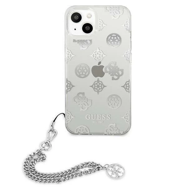 Guess GUHCP13SKSPESI iPhone 13 mini 5,4" srebrny/silver Hardcase Peony Chain Collection