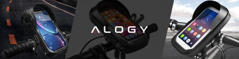 Tasche Wasserdichte Fahrradtasche für Telefon 6,4 Zoll Lenkerhalter 0,5 l Alogy Schwarz