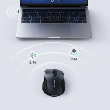 Myš UGREEN optická bezdrôtová USB 2,4 GHz 4000 DPI čierna (MU006)