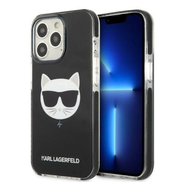 Karl Lagerfeld KLHCP13LTPECK protective phone case for Apple iPhone 13 Pro / 13 6.1" hardcase black/black Choupette Head
