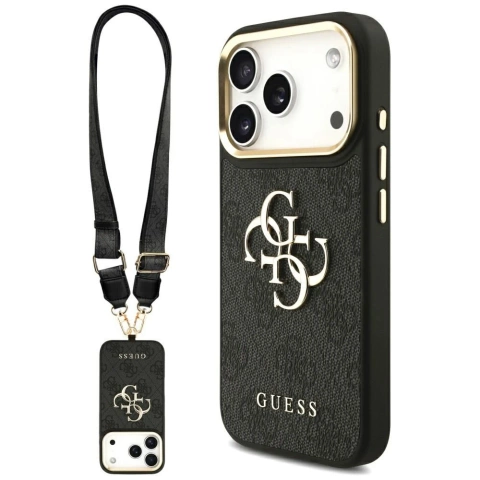 Etui Guess 4G Big Classic Logo Big Strap Metal Buttons do iPhone 17 Pro Czarny
