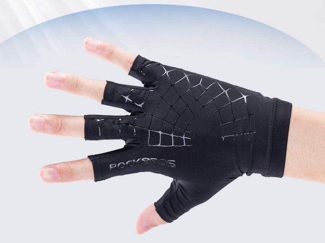 Cycling gloves S unisex RockBros fingerless cycling gloves breathable