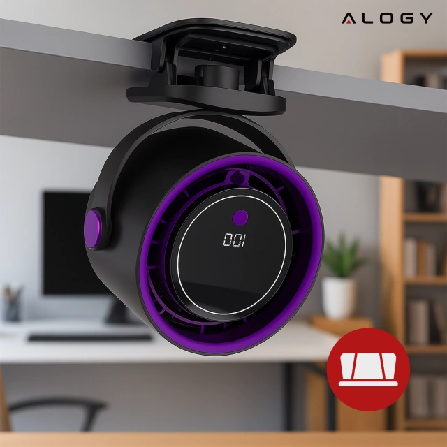 Fan Desk Fan Standing Small Circulator with Clip Cordless Handheld 500mAh USB-C Alogy White