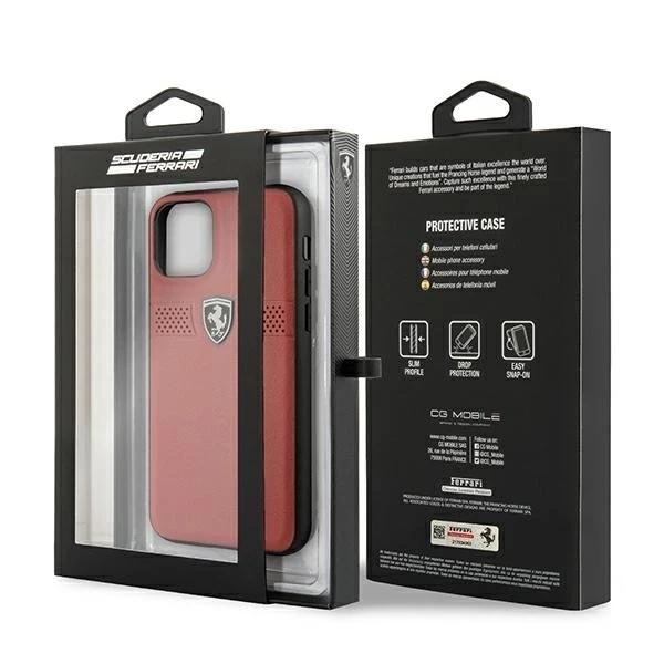 Ferrari iPhone 11 Pro 5.8" phone case red/red hardcase Off Track Leather