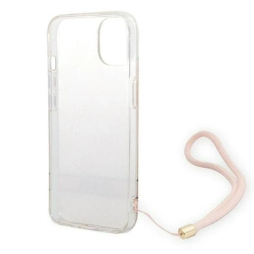 Guess GUOHCP14MH4STP Hülle für Apple iPhone 14 Plus 6,7" rosa/rosa Hardcase 4G Print Strap