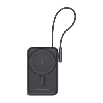 Зовнішній акумулятор Choetech Black 10000mAh 20W PD Magnetic з кабелем USB-C, чорний