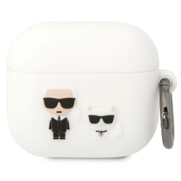 Karl Lagerfeld ochranné pouzdro na sluchátka pro kryt AirPods 3 bílý/bílý Silikon Karl