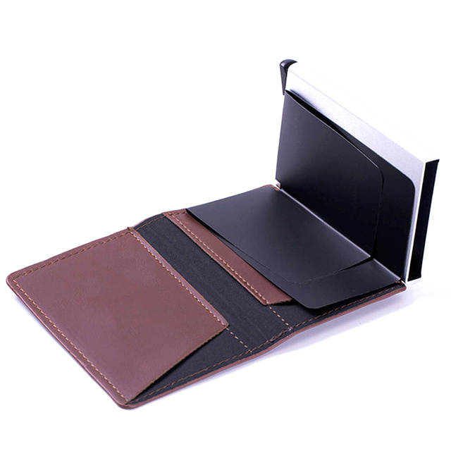 Alogy Smart Wallet mit AirTag Air Tag Kartenhalter für Bargeld RFID-Schutz Braun