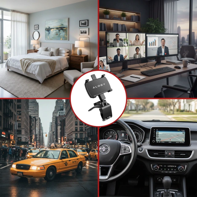 Автомобільний тримач Alogy для телефону макс. 7,2 дюйма для чорного дзеркала кабіни