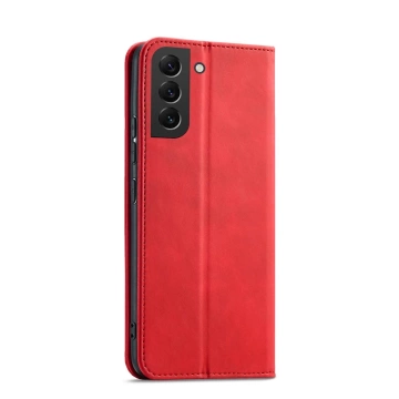 Magnet Fancy Case Cover pre Samsung Galaxy S22 (S22 Plus) puzdro Peňaženka držiak karty červený