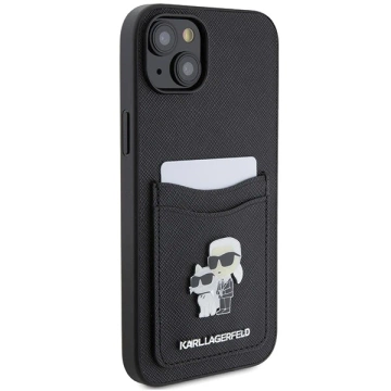 Etui Karl Lagerfeld KLHCP15SSAPKCNPK do iPhone 15 6.1" czarny/black hardcase Saffiano Cardslot Karl