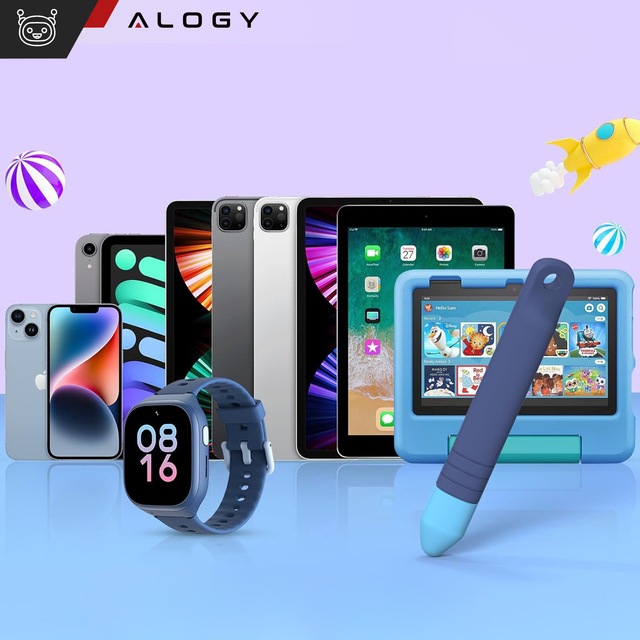 Стилус ємнісний сенсорний для екранів телефону планшета Alogy Stylus Pen дитячий 10 см Синій