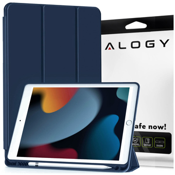Чохол для Apple iPad 10.2 9 Gen 8/7 2021/2020/2019 Smart Pencil Case Alogy TPU Tablet Cover Navy Blue Glass
