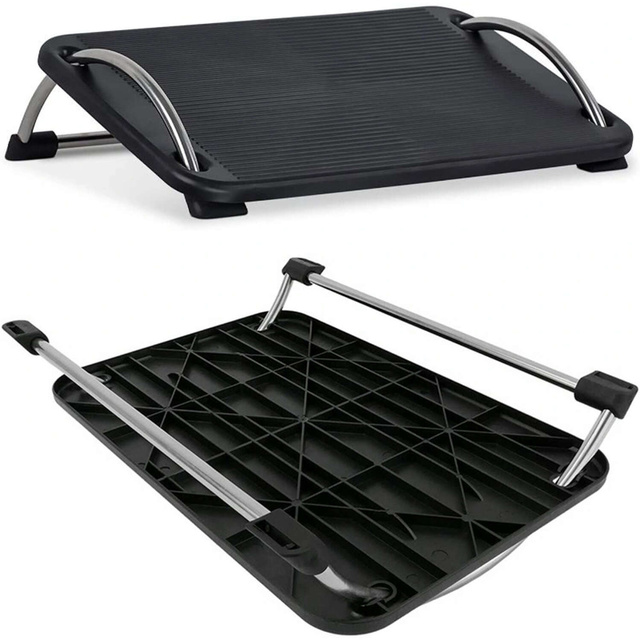 Kancelářská podnožka, podnožka, nohy, polohovatelná, pevná, pohodlná, nastavení úhlu, pro počítač, černá