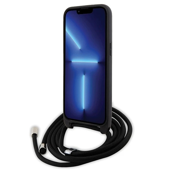 Etui Karl Lagerfeld KLHCP15XSAKCPSK pro iPhone 15 Pro Max 6,7" pevný obal černý/černý Crossbody Saffiano kovový odznak Karl