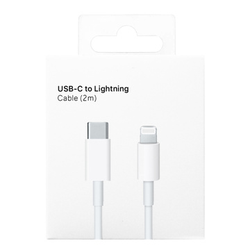 Kabel USB-C für Lightning für Apple iPhone iPad iPod 20W 2m BOX Weiß