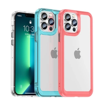 Pevný kryt Outer Space Case pre iPhone 12 Pro Max s gélovým rámom modrej farby