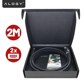 Kábel HDMI 2.1 Alogy 2m 8K PREMIUM ULTRA High Speed ​​60Hz 48GBps Czarny