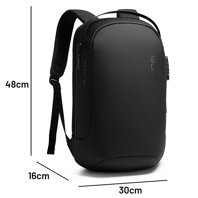 Водонепроникний рюкзак Bange для ноутбука 15.6", city traveler, 45х30х16 см, для роботи, літака, чоловічий, жіночий, з USB портом Чорний
