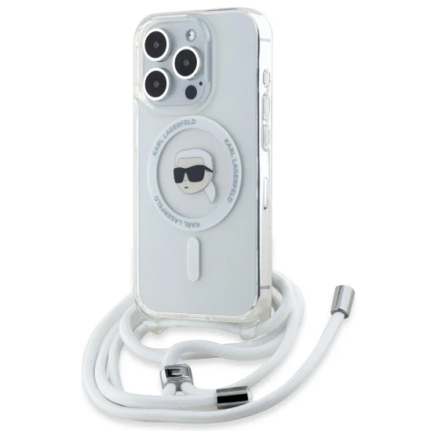 Etui Karl Lagerfeld для iPhone 16 Pro Max 6.9" Magsafe Hardcase Transparent Crossbody IML Karl Head