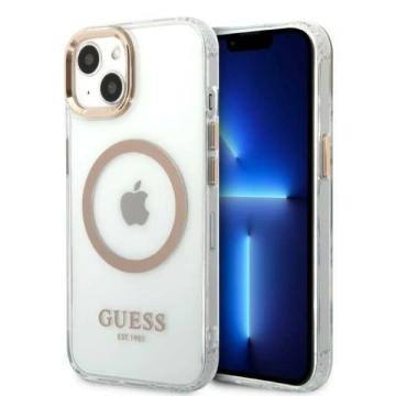 Etui Guess GUHMP13MHTRMD do Apple iPhone 13 6,1 "złoty/zlaté pevné puzdro Metal Outline Magsafe