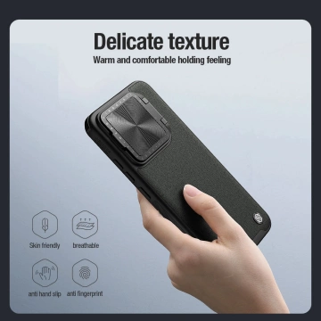 Kožené magnetické pouzdro Nillkin CamShield Prop pro Xiaomi 14 Pro - černé