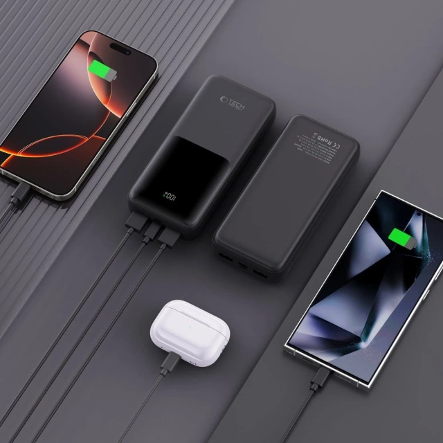 Powerbank Tech-Protect PB02 20000mAh 22.5W Czarny USB-A USB-C