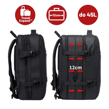 Cestovný batoh Bange BackPack business rozšíriteľný batoh Priestranná taška na 17,3" notebook s USB portom Čierna