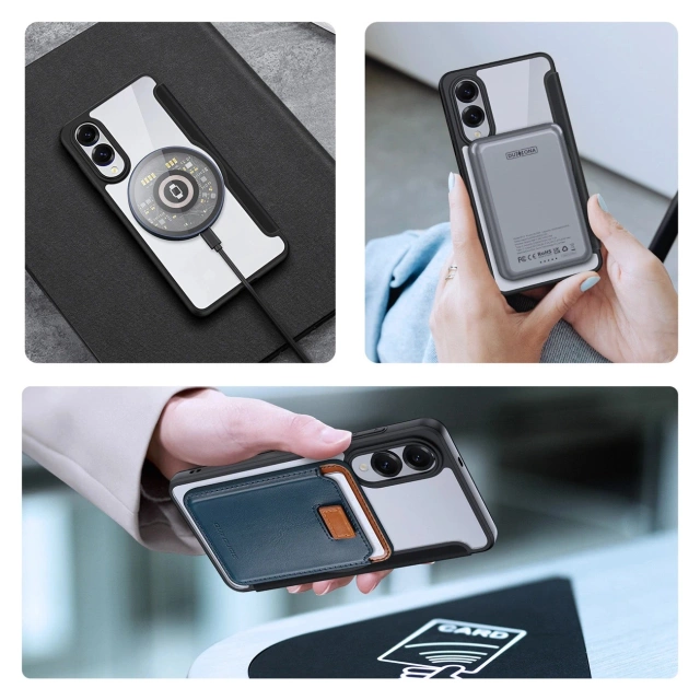 Чохол MagSafe для Samsung Galaxy S25 Edge Black Skin X Pro чорного кольору