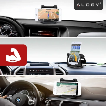 Автомобільний GPS-тримач для телефону Cockpit Car Dashboard Cars Rotatable 360 ​​​​Degrees for 6.5" Alogy Phone Black