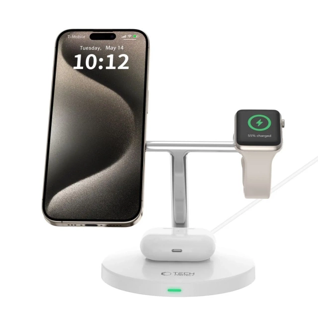 QI15W-A35 IN1 Магнітний бездротовий зарядний пристрій MagSafe для iPhone, Airpods, Apple Watch White