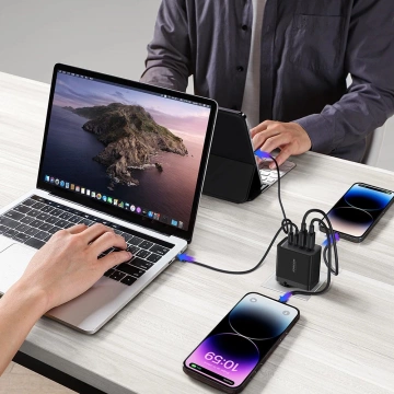 Joyroom TCG02 GaN 67W - Fast Charger 2x USB-C 2x USB-A Cable 100W