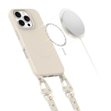 Чохол для iPhone 16 Pro Max Tech-Protect Magnecklace MagSafe Latte