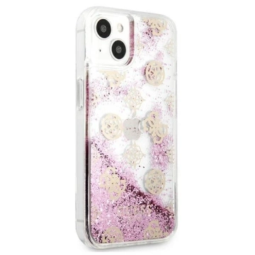 Guess GUHCP13SLGPEPI iPhone 13 mini 5,4" różowy/pink Hardcase Peony Liquid Glitter