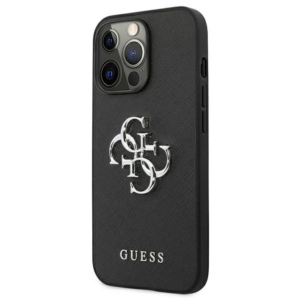 Чохол Etui Guess GUHCP13LSA4GSBK для iPhone 13 Pro/13 6,1" Hardcase Saffiano 4G Metal Logo